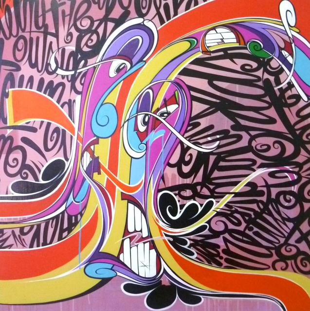 Untitled. 2012. Cotton fabric on thread. 24" x 48"